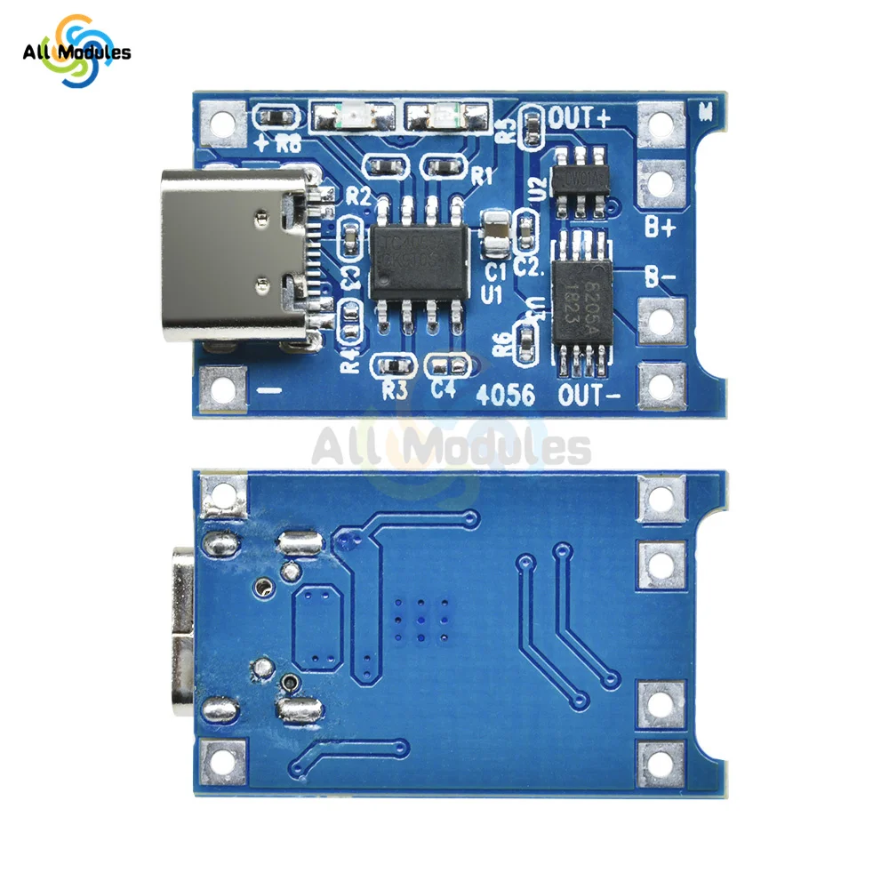 Type-c/Micro/Mini USB 18650 TP4056 TC4056A Lithium Battery Charger Module Charging Board With Protection Dual Functions 5V 1A