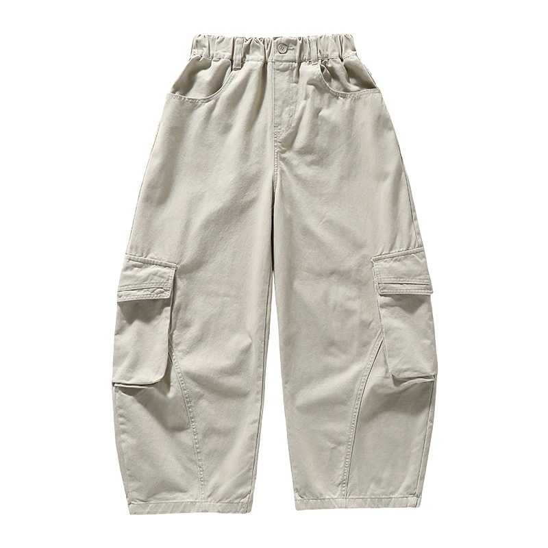 High Quality Kids Khaki/Black/Army green Cargo Pants for Tweens Girl High Fashion Hip Hop Trousers Child Street Trackpants