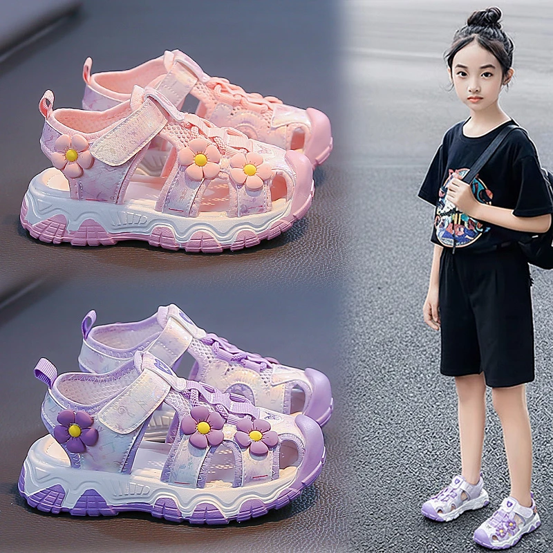 Little Girls Recycled Adventure Sandals 2026 New Summer Kid Platform Water Shoes Non-slip Comfort Versatile Chic Outdoor Hiking