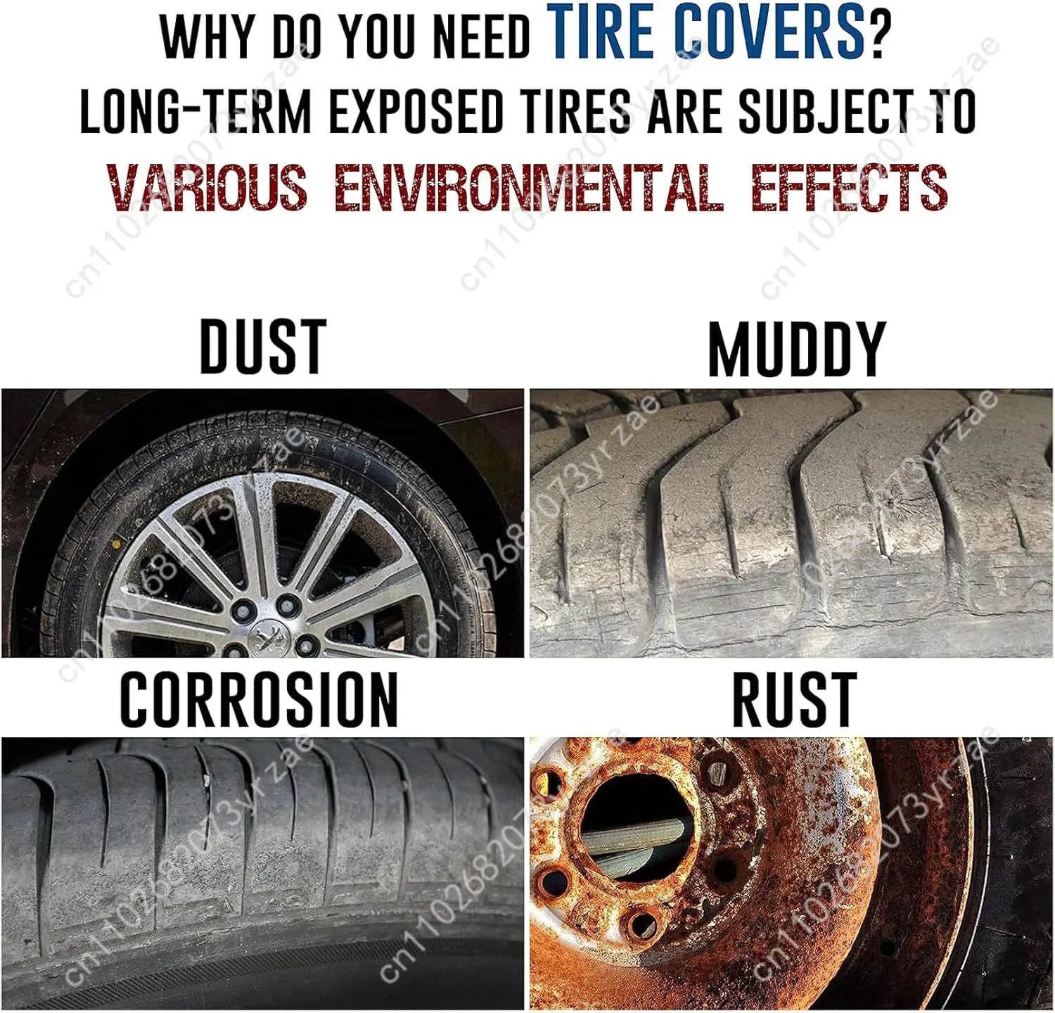 Camping Various Models Spare Car Tire Cover Sand Dust Prevention Protect Wind Rain Tire Cover Sturdy Durable Tire Covers