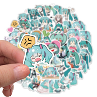 50PCS Cartoon Chibi Cute Miku Graffiti Stickers for Luggage Laptop Ipad Skateboard Gift Mobile Phone Car Stickers