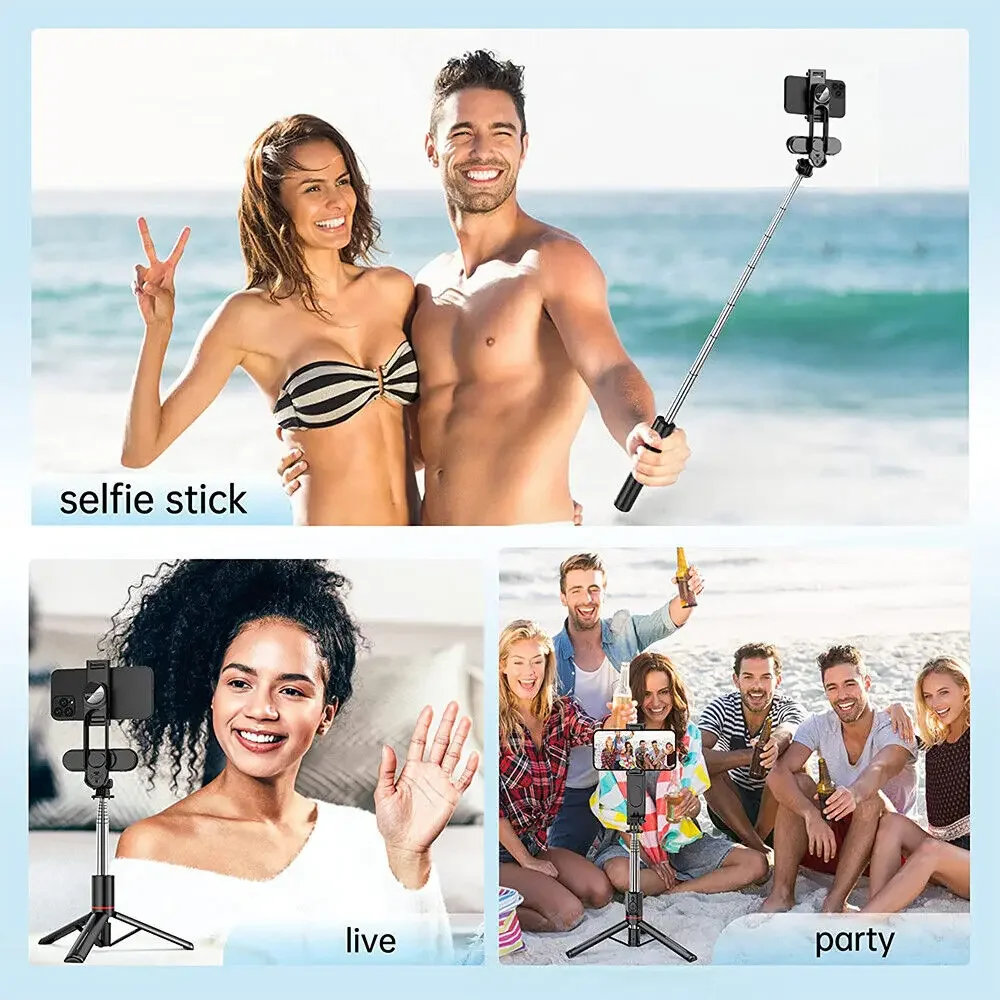 DIXSG Selfie Stick Tripod L15 with Wireless Remote Led Fill Light 360 Rotation 6 in 1 Portable Selfie Stick for Smartphone