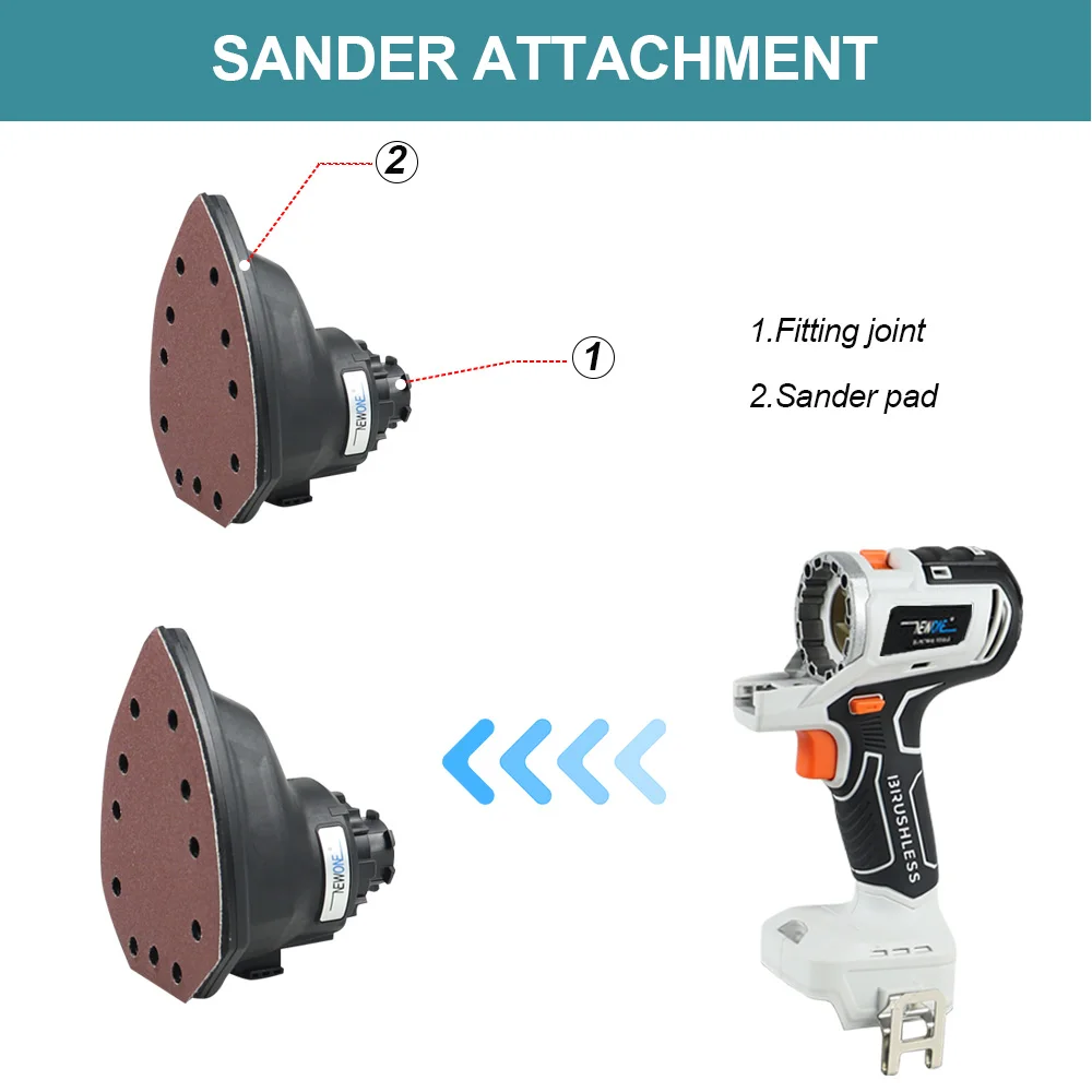 Imagem -04 - Motosserra Elétrica sem Fio 2in Lixadeira Rushless Furadeira de Impacto Chave Multitool Serra Circular Oscilante para 18v Makita