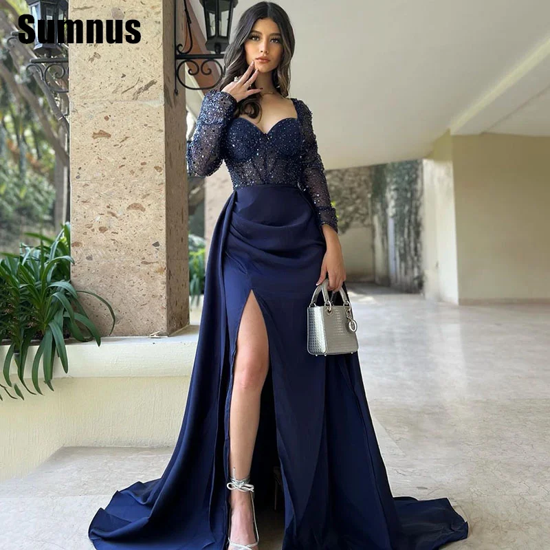 

SUMNUS Elegant Mermaid Evening Dress Exquisite Sweetheart Floor-Length Celebrity Dresses Side Split Party Gowns Customized