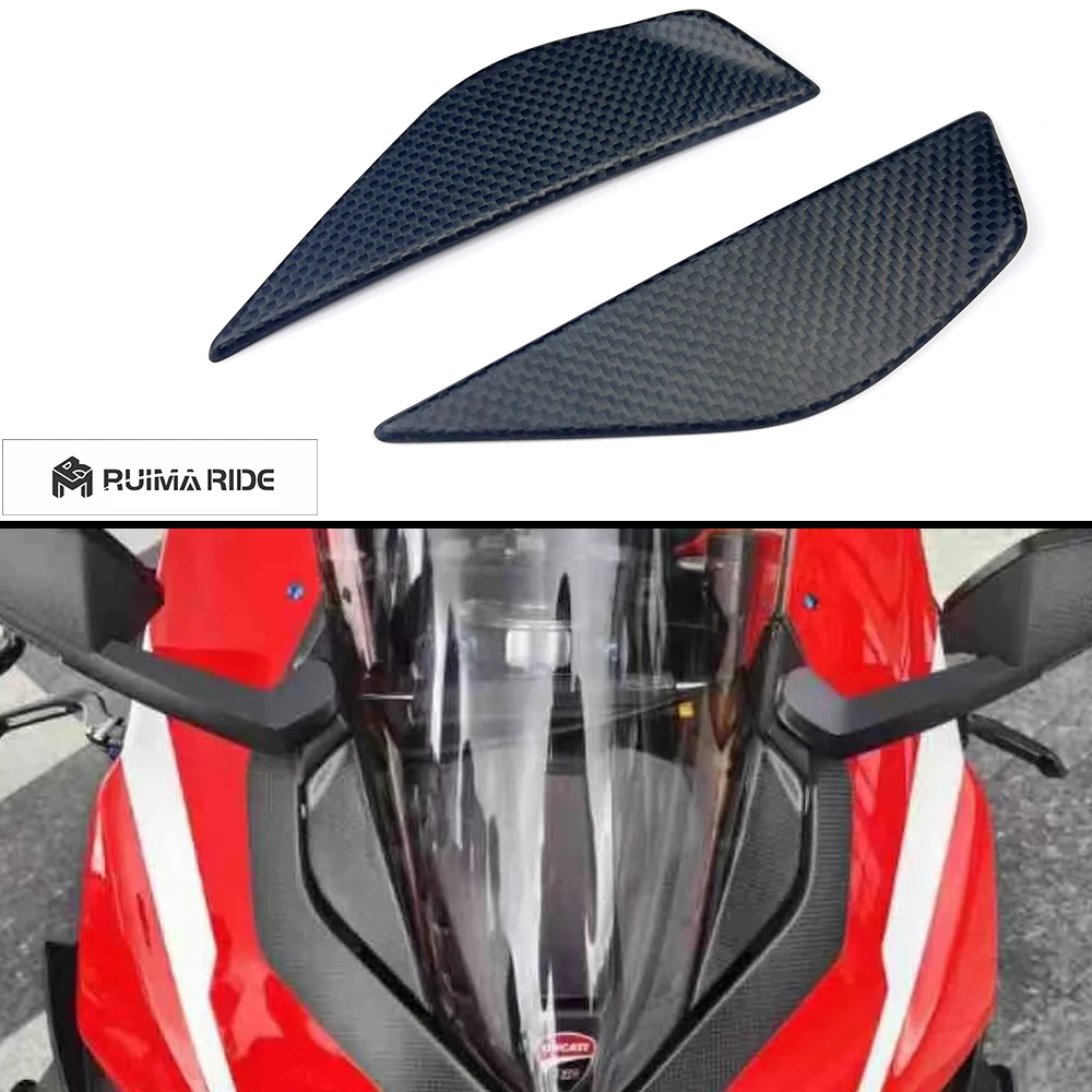

New For DUCATI Panigale V4 V4S V4R 2018-2023 Carbon Fiber Rear Mirror Cover Front Fairing Motorcycle Modified Parts Decorate Cap
