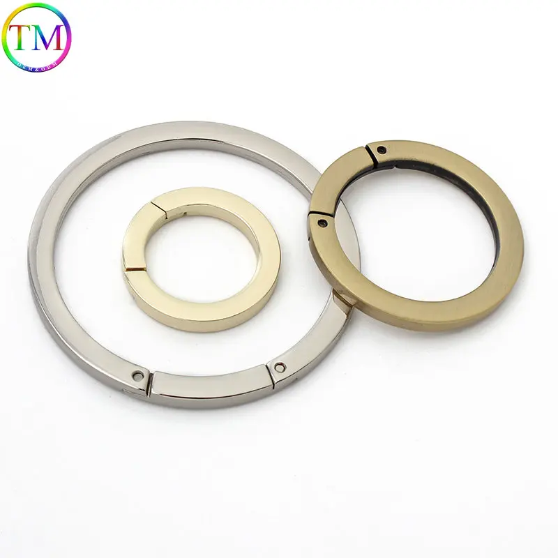 10-50 Peças Parafuso de Metal O-Ring Primavera Portão O Anel Openable Keyring Saco Cinto Cinta Cadeia Fivelas Snap Fecho Trigger Hardware