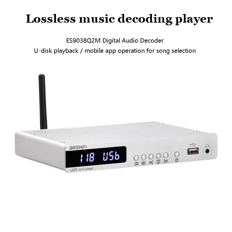 HD Lossless Audio Player ES9038Q2M Lossless Decoder 2.1 Channel HIFI Decoder Bluetooth 5.0 Digital Optical Coaxial Input