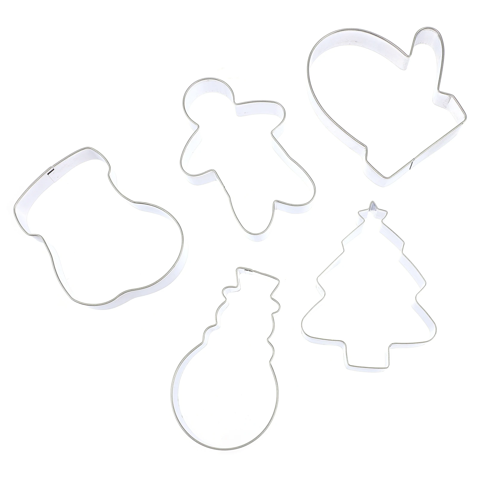 

5 Pcs Baking Mold Cookie Supplies Christmas Cake DIY Bulk Stainless Steel Pastry Tools Easy Demold Creative for Cookies