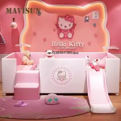 Cute Princess Bed For Girl Kids letto Guardrail In legno massello In rosa bella camera da letto mobili In pelle letto per bambini con recinzione sicura