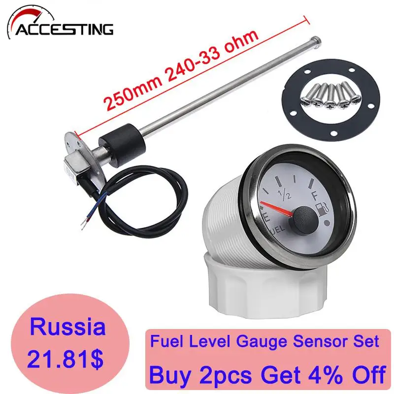 Hot Sale Fuel Level Water Level Gauge 200 250 300 350 450 mm Meter Sensor 240~33 ohm Fuel Sending Unit Indicator