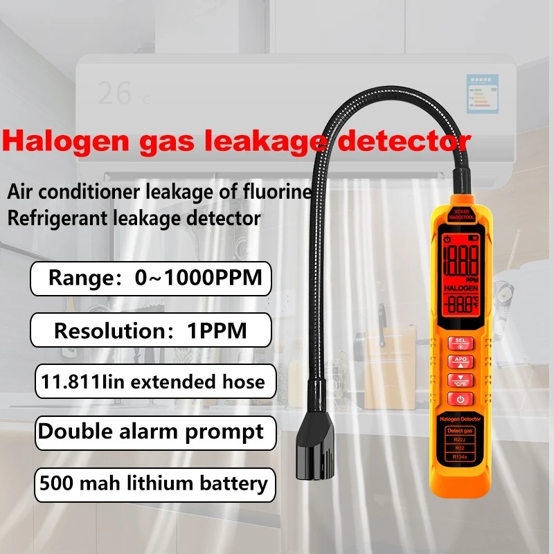 Halogen Gas Leakage Detector Digital Refrigerator Leak Tester Air Conditioner for R22/R410A/R32 Gas Detector Household Tools