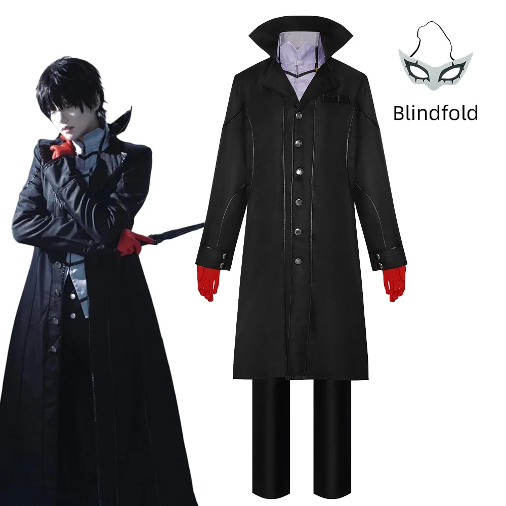 Joker Ren Amamiya Cosplay Costume Persona 5 Thief Cosplay Full Outfit Complete Set with Eye Mask Men Stage Performance Costume