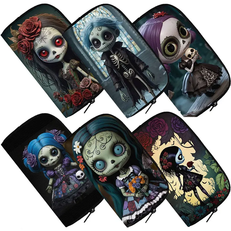 

Horror Nightmare Zombie Girl Print Wallet Gothic Girls Coin Money Bags ID Credit Card Phone Organizer Clutch Long Wallets Gift