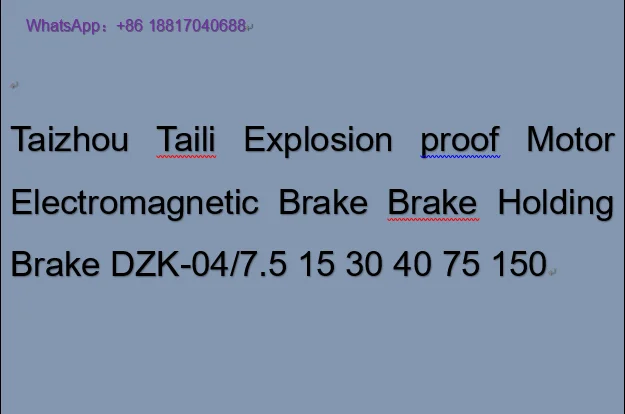

Электромагнитный тормоз для взрывозащищенных двигателей Taizhou Taili DZK-04/7.5 15 30 40 75 150