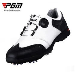 PGM Golf Shoes Mens Comfortable Knob Buckle Golf Men'S Shoes Waterproof Genuine Leather Sneakers Spikes Nail Non-Slip XZ039 new