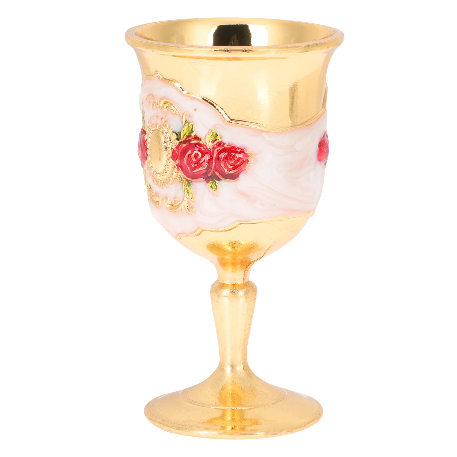 

Retro Vintage Zinc Alloy Embossed Wine Cup Unique Flower Pattern Party Decoration Zinc Alloy Goblets Vintage Metal Wine Cup