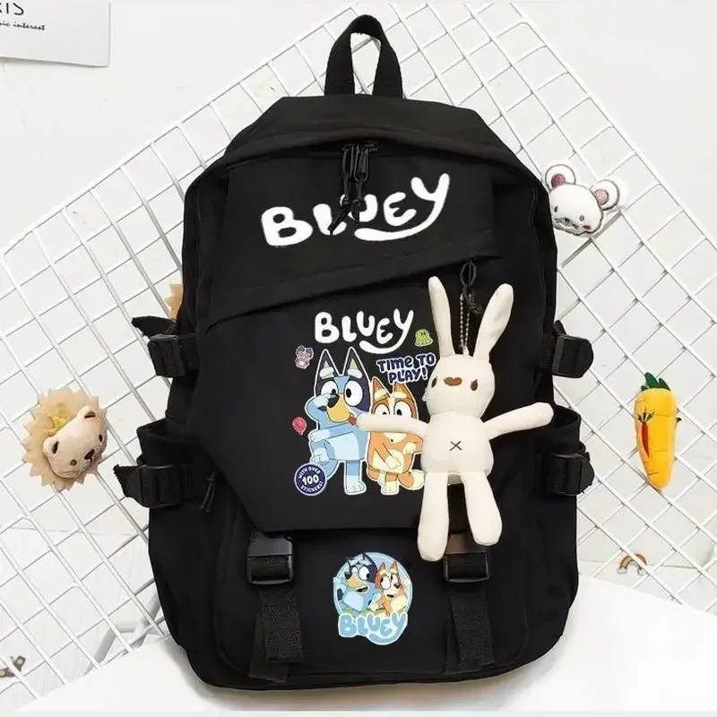 Mochila Bluey de dibujos animados para niños, mochila ligera de protección de la columna vertebral, impermeable, gran capacidad, regalo para