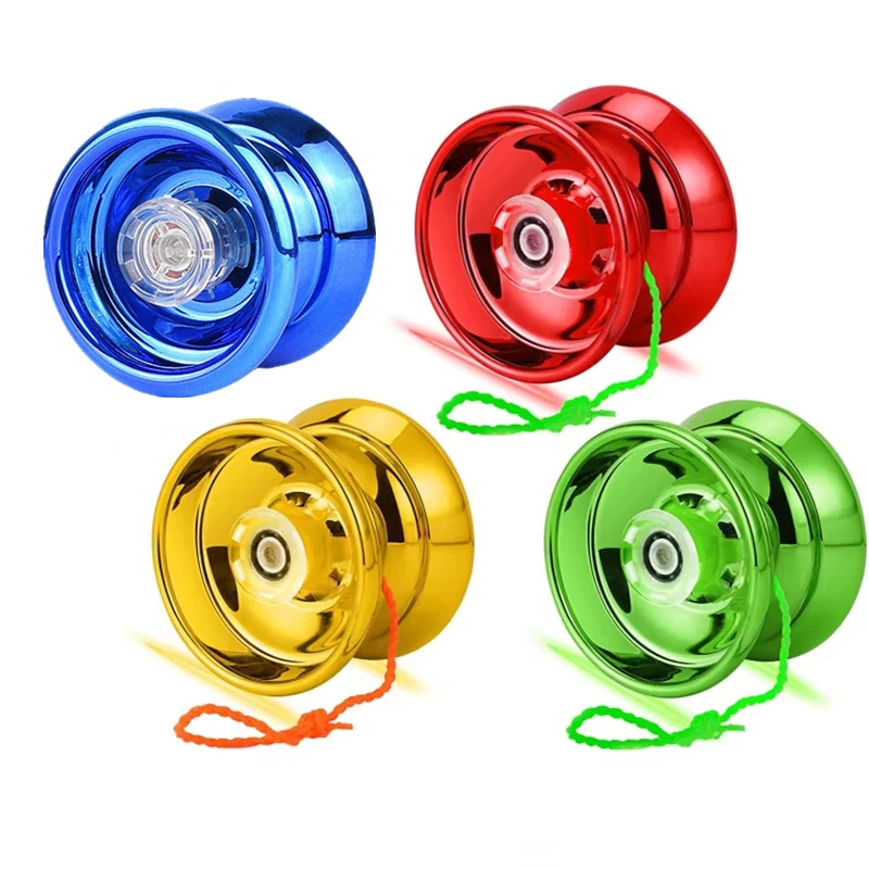 Yoyo magique en alliage d'aluminium pour enfants, haute vitesse, tour CNC avec ficelle tournante, adapté aux garçons et aux filles, 4 couleurs, 4 pièces, 1 pièce