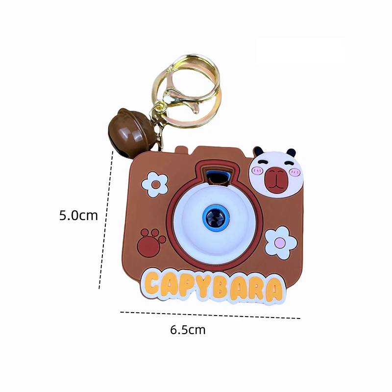 1Pcs Fun Capybara Projection Camera Keychain Cute Cute Little Puffer Fish Camera Toy Bag Charm Men and Women Small Gift Pendant