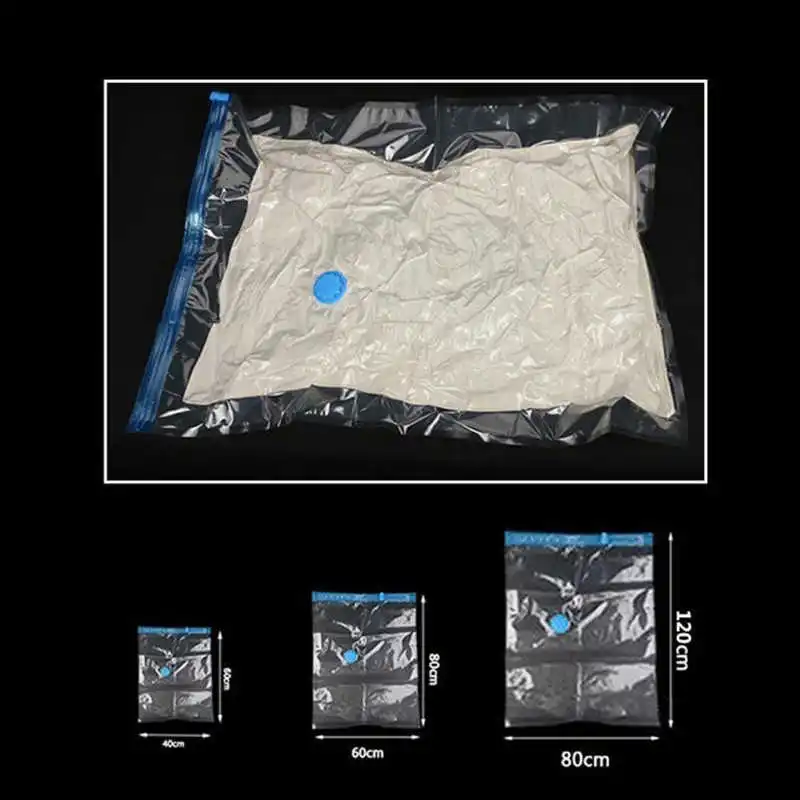 Vacuum Compression Bag For Clothes Transparent Plastic 40x60cm 60x80cm 80x120cm Under Bed Wardrobe Travel Home Storage Bags