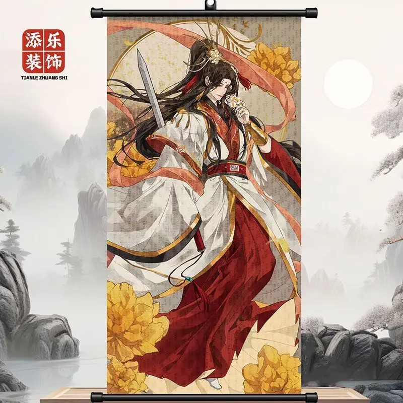 

50x100cm Heaven Official's Blessing Tian Guan Ci Fu Xie Lian Scroll Wall Art Anime Poster Hanging Decor for Home Room Wall Decor