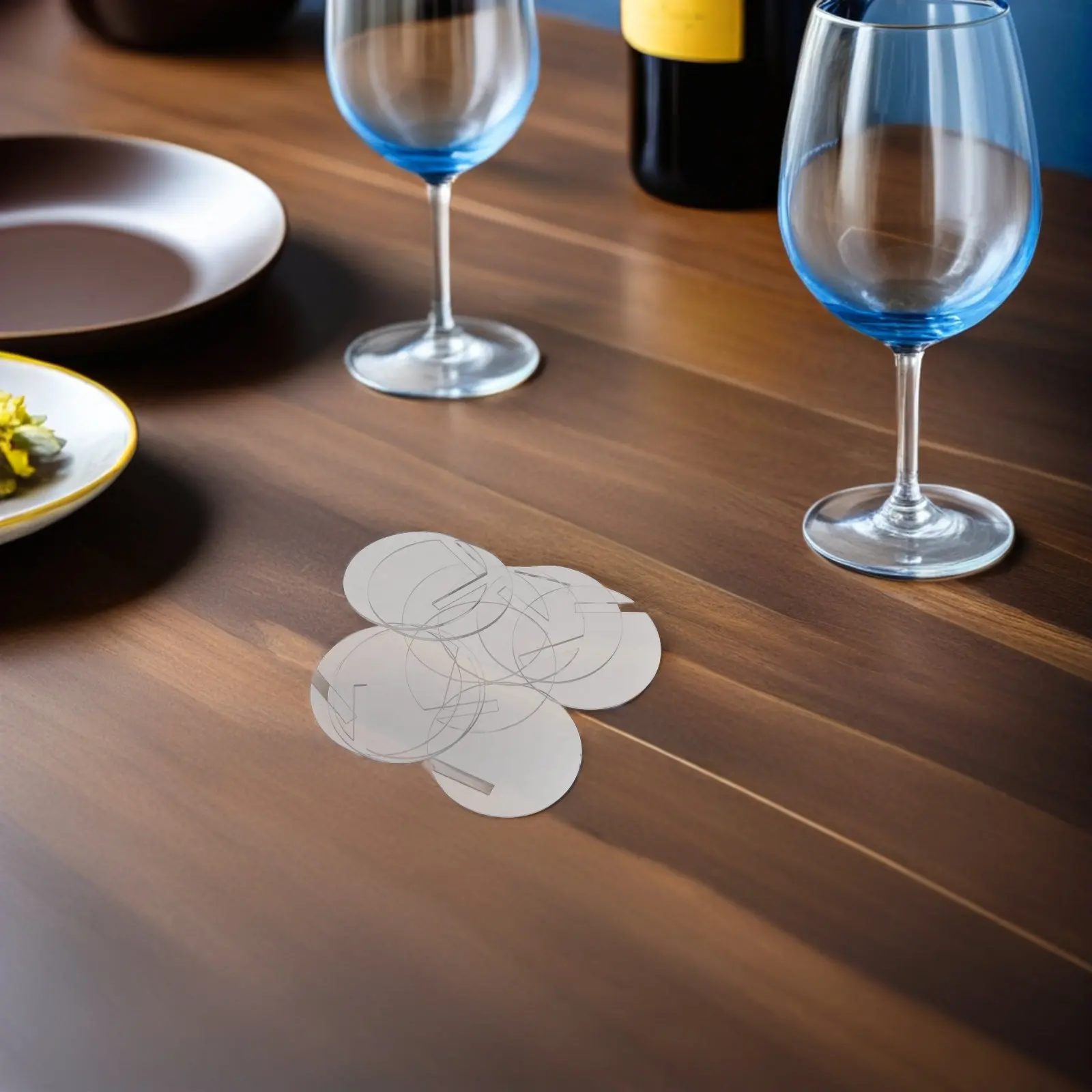180Pcs Acrylic Round Drink Tags Reusable Wine Glass Markers Lightweight Decorative Party Drink Identifiers Wine Accessories
