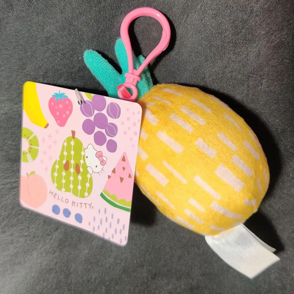 Sanrio série de frutas abacaxi olá kitty boneca pingente chaveiro dos desenhos animados kitty gato boneca saco acessórios pingente chaveiros presentes