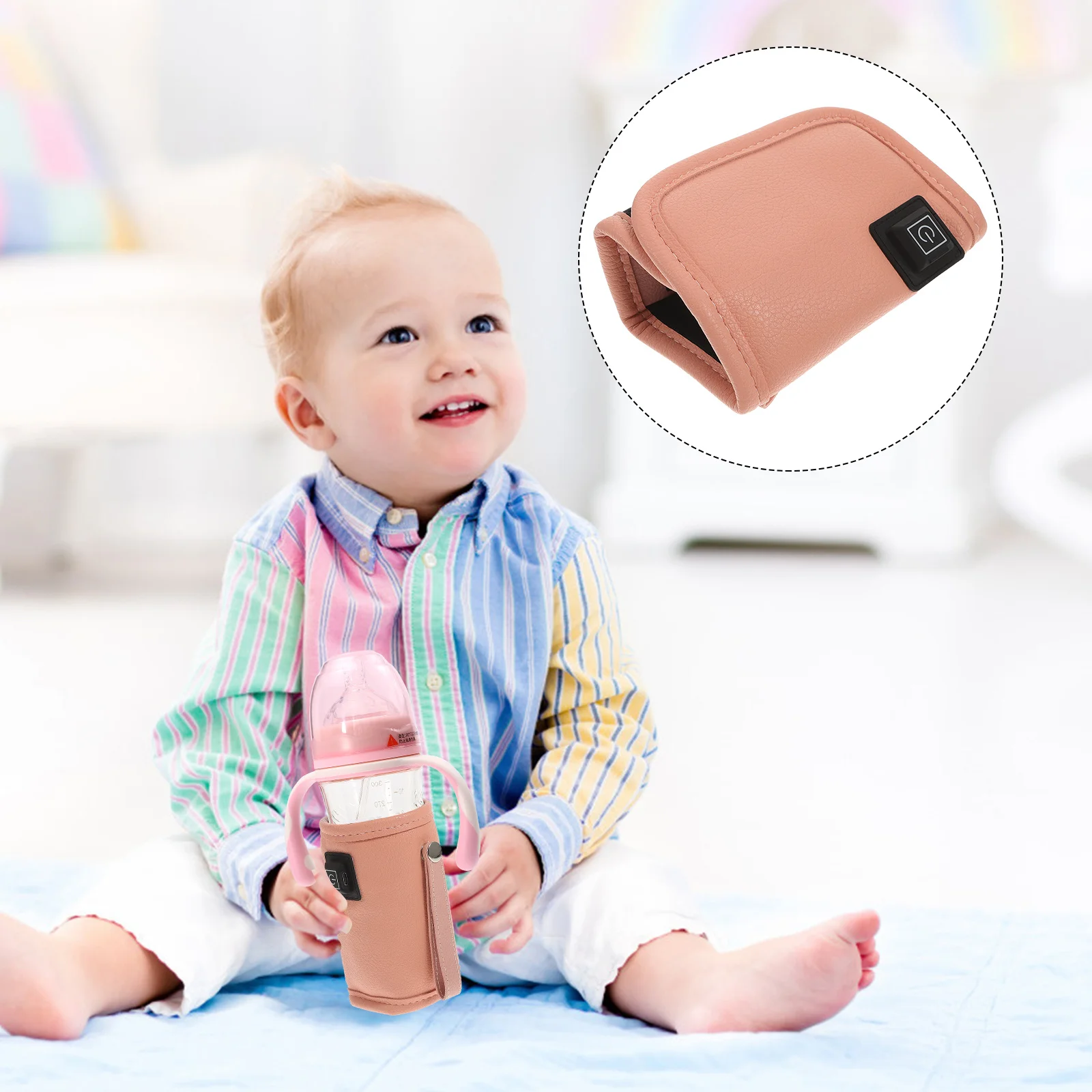 

1Set Baby Bottle Warmer USB Portable Adjustable 3 Gears Infant Feeding Milk Bottle Heater Cover Convenient for Car Travel