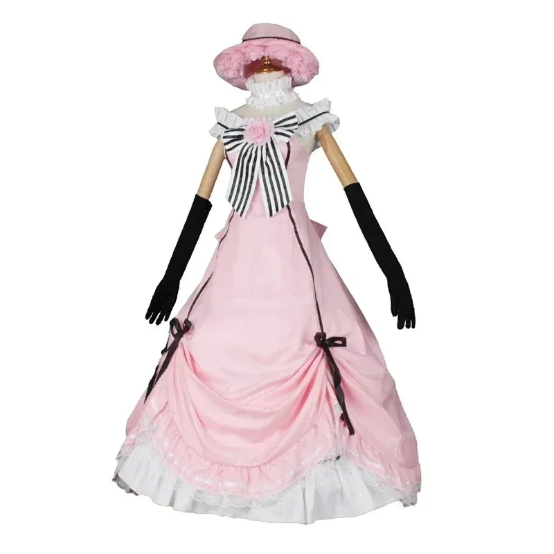 Black Butler Ciel Phantomhive Pink Robin Uniform Cosplay Costume Unises Dress Halloween Wig Carnival Women Anime Clothes
