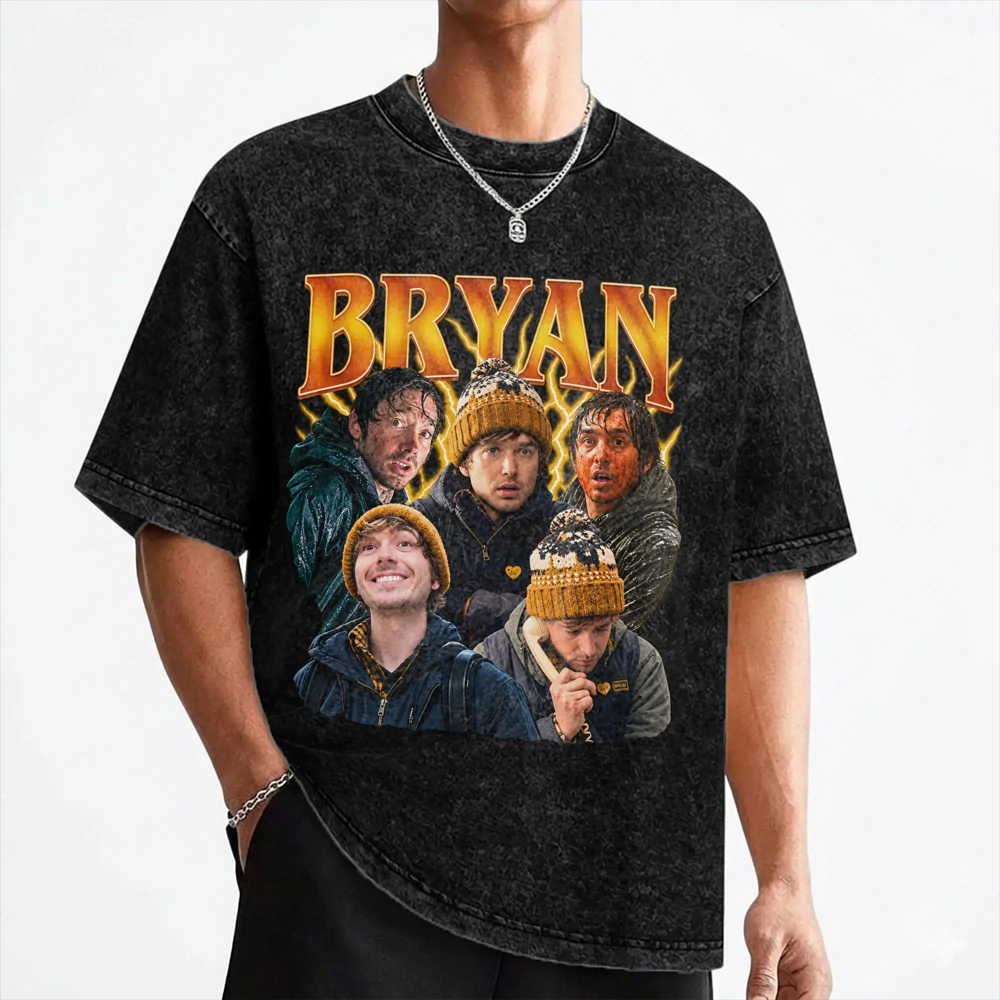Austin Abrams Bryan  Washed T Shirt Streetwear Retro T-Shirt  Tee Shirt for Men Women Cotton Harajuku Summer