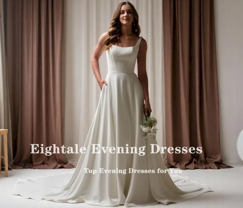 Robe de mariée arabe de quatre-quarts, personnalisée, en Satin ivoire, dos nu, musulmane, ligne a, robe de soirée