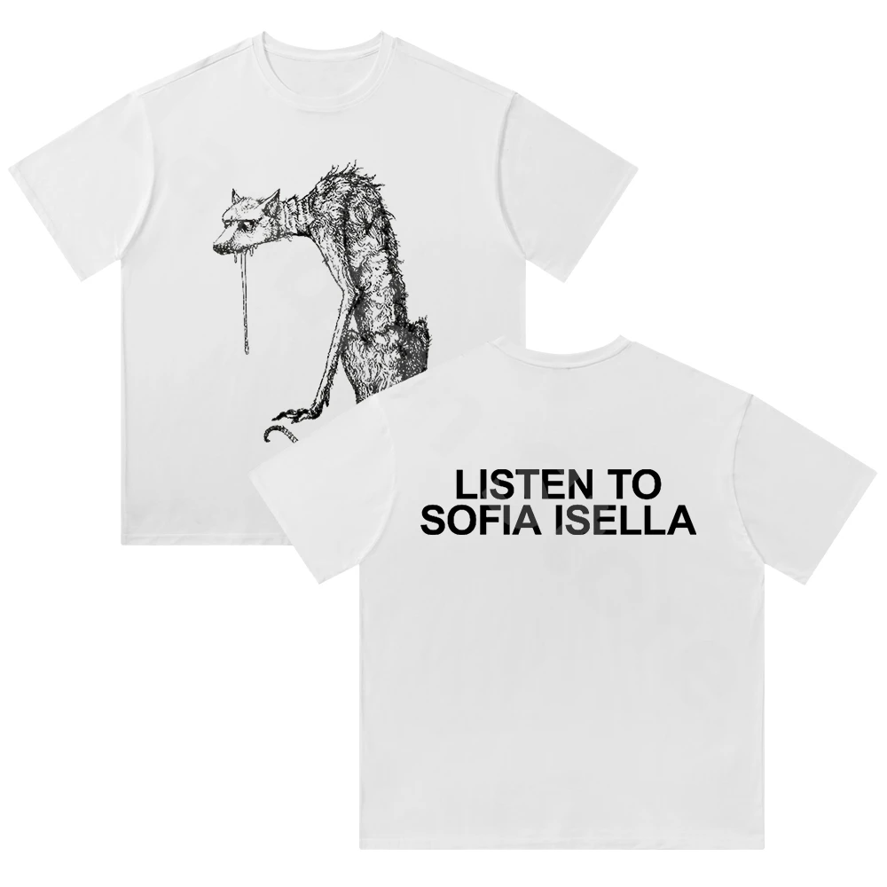 صوفيا إيسيلا القطن تي شيرت الشارع الشهير القطن قصير الأكمام مضحك تي شيرت عادية موضة Crewneck الأعلى Harajuku فريد تيز #1