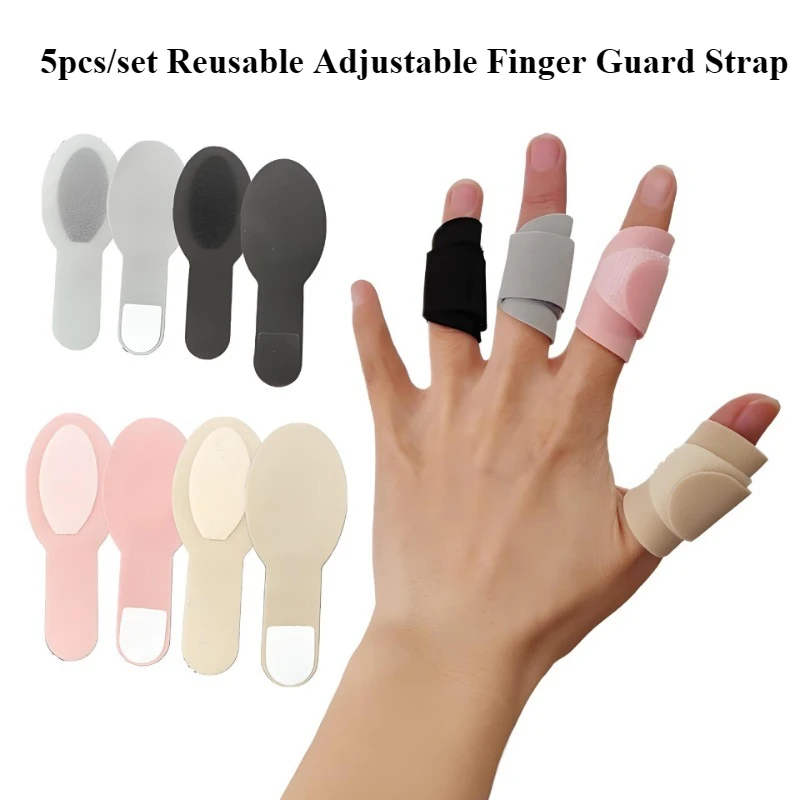 

5/10pcs Set Causal Solid Color Finger Guard Strap with Hook Loop Student Women Men Finger Protable Protector Bandage Bandaid