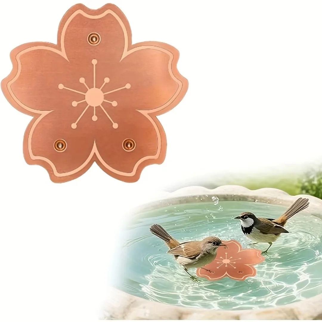 Bird Bath Copper Disk Water Purifier Triple-Point Support Physical Bird Water Feeder Outdoor Garden Birdbath Water Bow Accessory