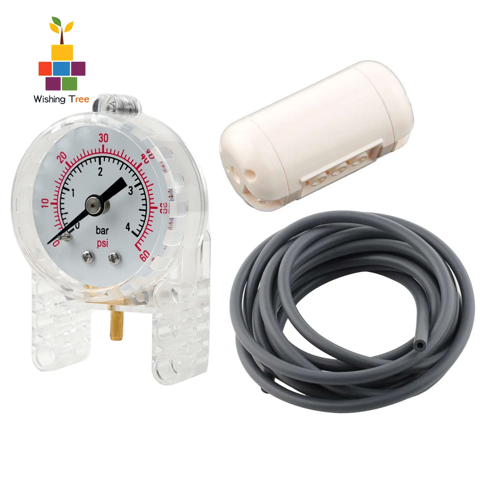 Building Bricks Pneumatic System Kit with Air Tank Barometer 2M Hose for Technical Models Compatible with Other Brands