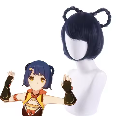 Genshin Impact Mao Xiangling Anime Cosplay Short Wig Hair Halloween Party Wigs
