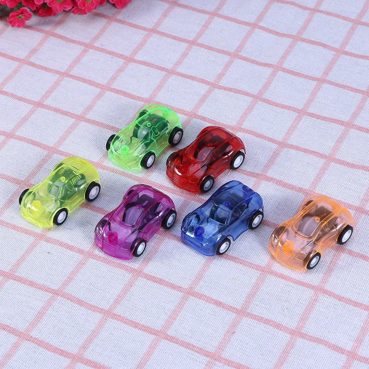 24Pcs Mini Pull Back Car Set Transparent Color Random Educational Boy Small Pull Back Vehicle for Learning