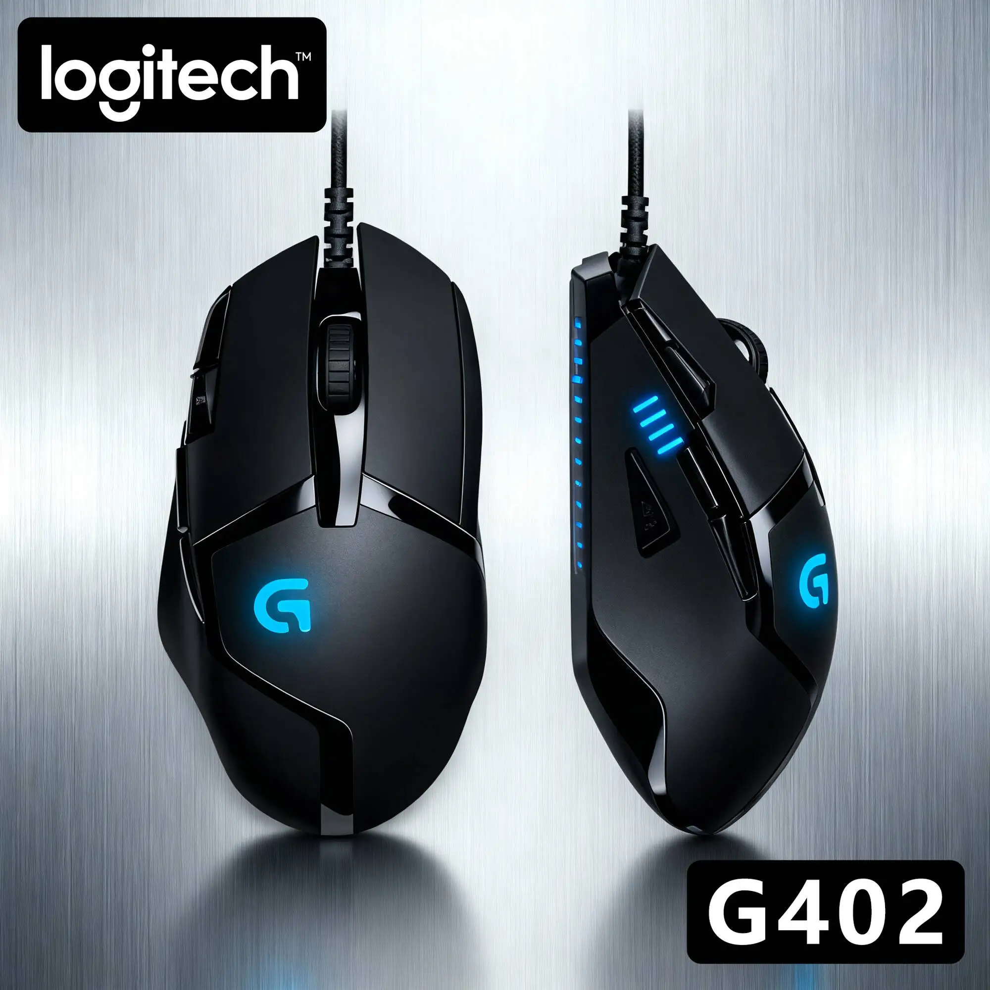 

Профессиональная проводная игровая мышь Logitech G402, 4000 DPI, с изменяемой на ходу настройкой DPI, 500 IPS, 8 кнопок, противоскользящие накладки для ПК и ноутбуков