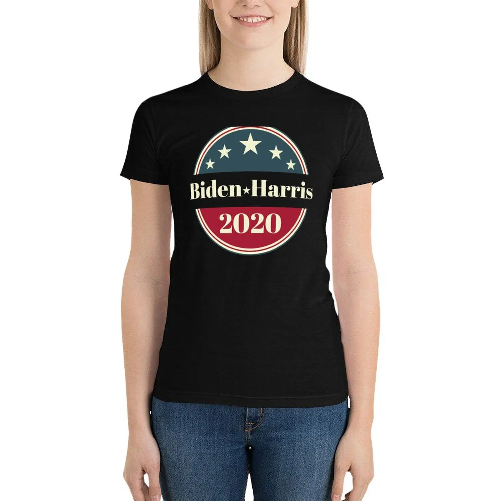 inauguration Biden Harris 2020 Circle Retro Campaign T-Shirt Short sleeve tee Blouse hippie clothes T-shirt Women