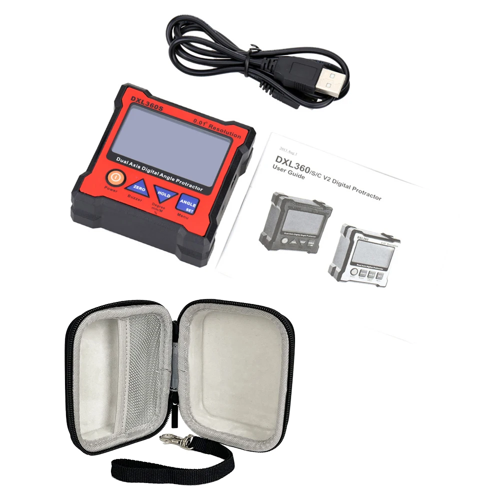 Dxl 360S/Dxl360 Dual As Digitale Hoek Gradenboog Met 5 Kant Magnetische Basis Hoge Precisie Dual-As Digitale Display Niveaumeter