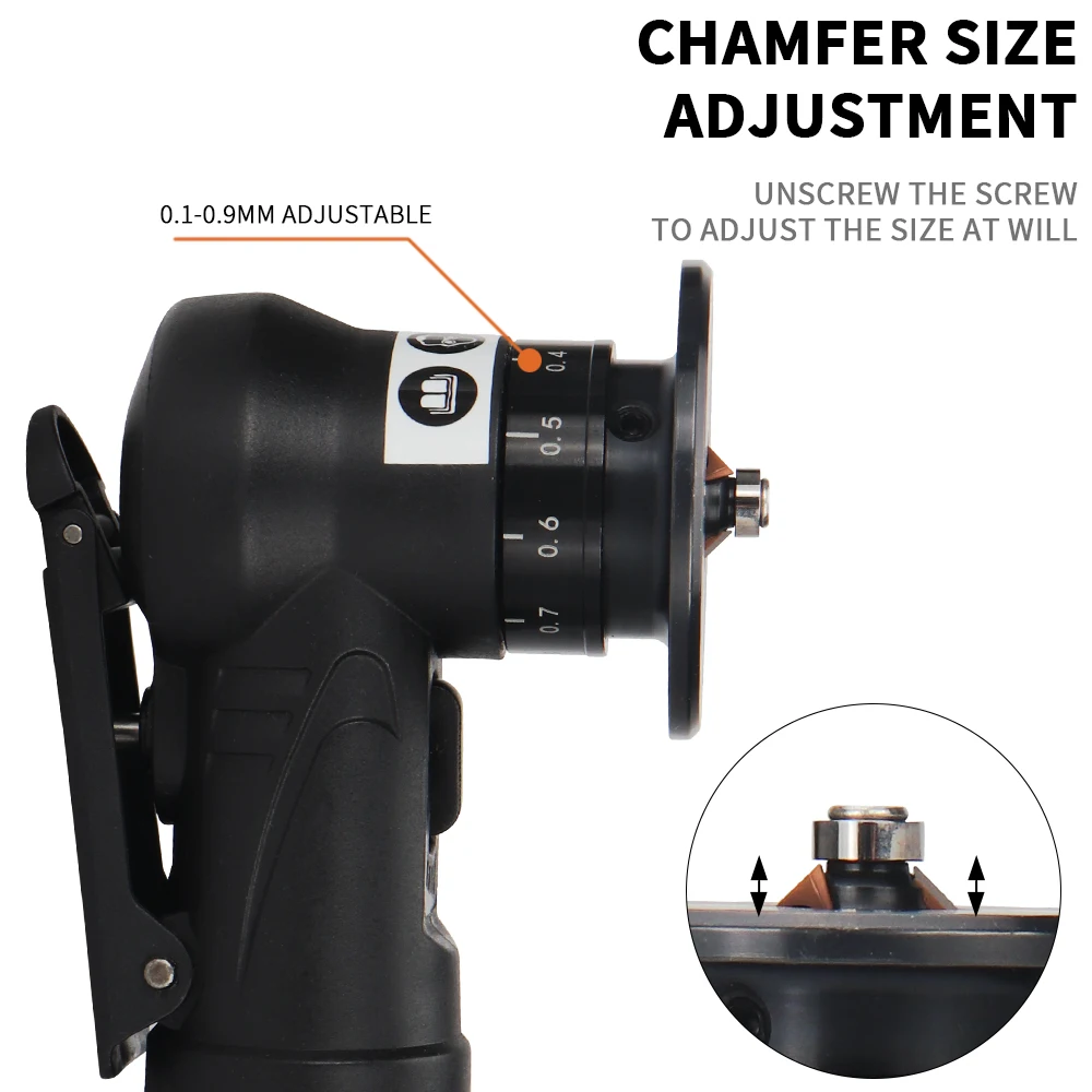 Portable Pneumatic Chamfering Machine Mini 45°Chamfer Tool Handheld Arc Air Beveling Machine for Trimming and Deburring 30000RPM