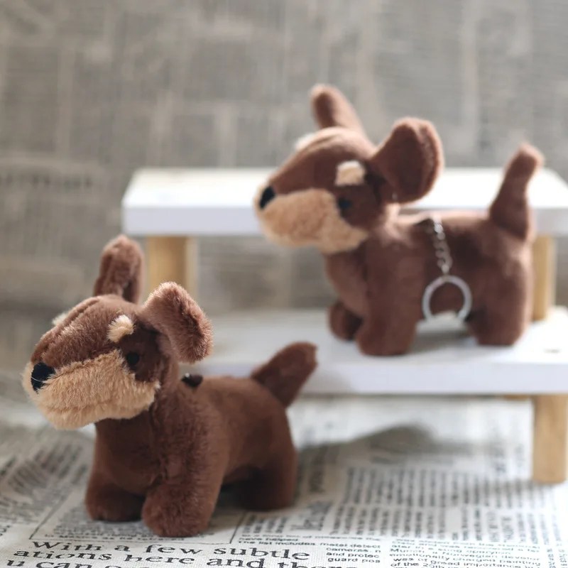 15cm Simulation Sausage Dog Plush Toy Cute Soft Stuffed Animals Dachshund Dog Pendant Toys for Kids Birthday Gift Room Decor