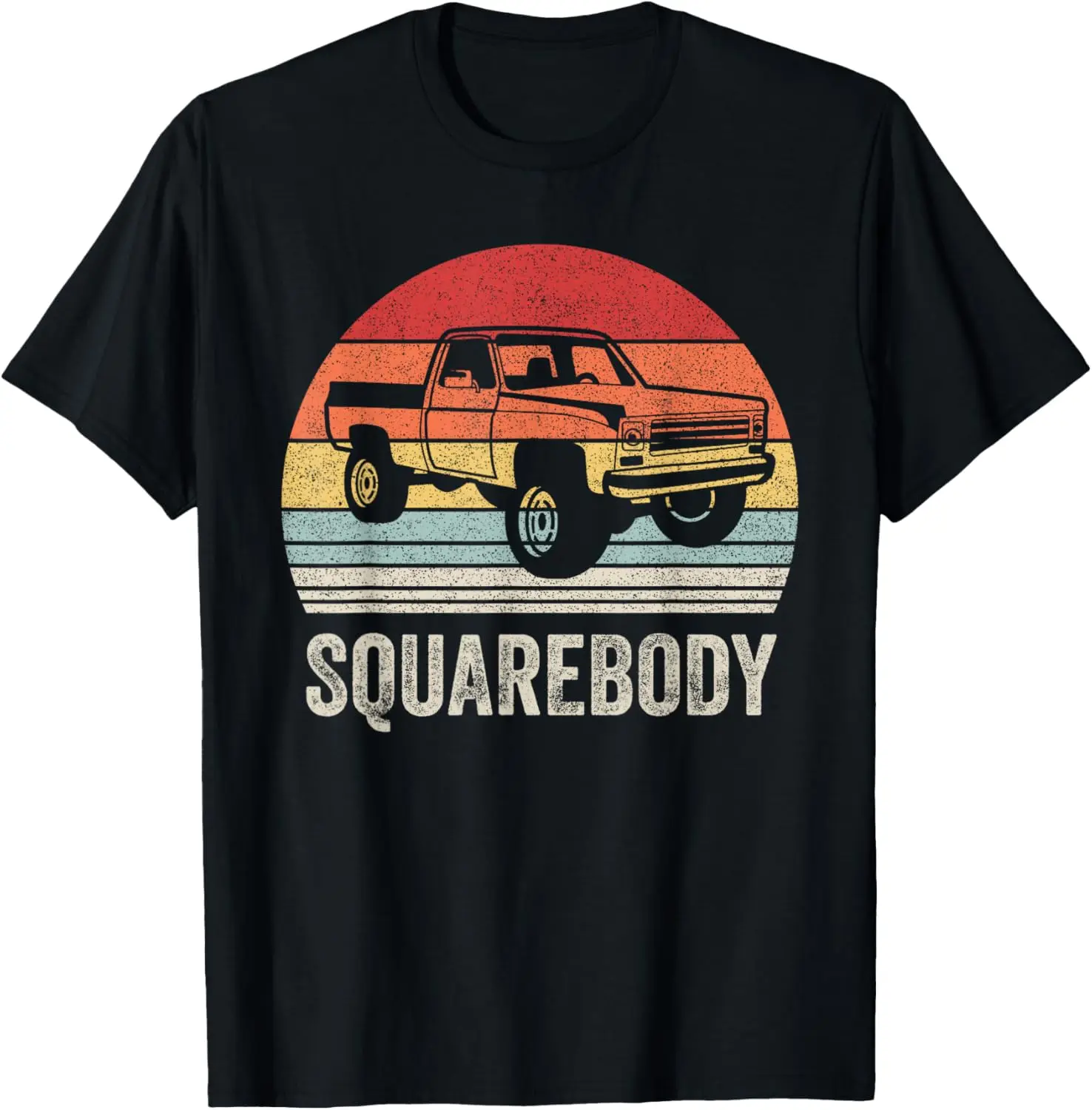 Vintage Retro Classic Square Body Squarebody Truck T-Shirt 100% Cotton Trendy Y2K Short-Sleeve Tee-Soft, Quick-Drying,