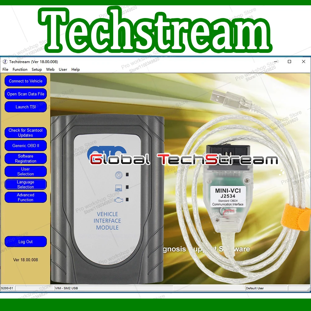 Software TOYOTA MINI VCI TIS Techstream V18.00.008 V17 V16, Escáner OTC Mini VCI para Autos, Herramienta de Diagnóstico, Base de Datos Automotriz, Reparación