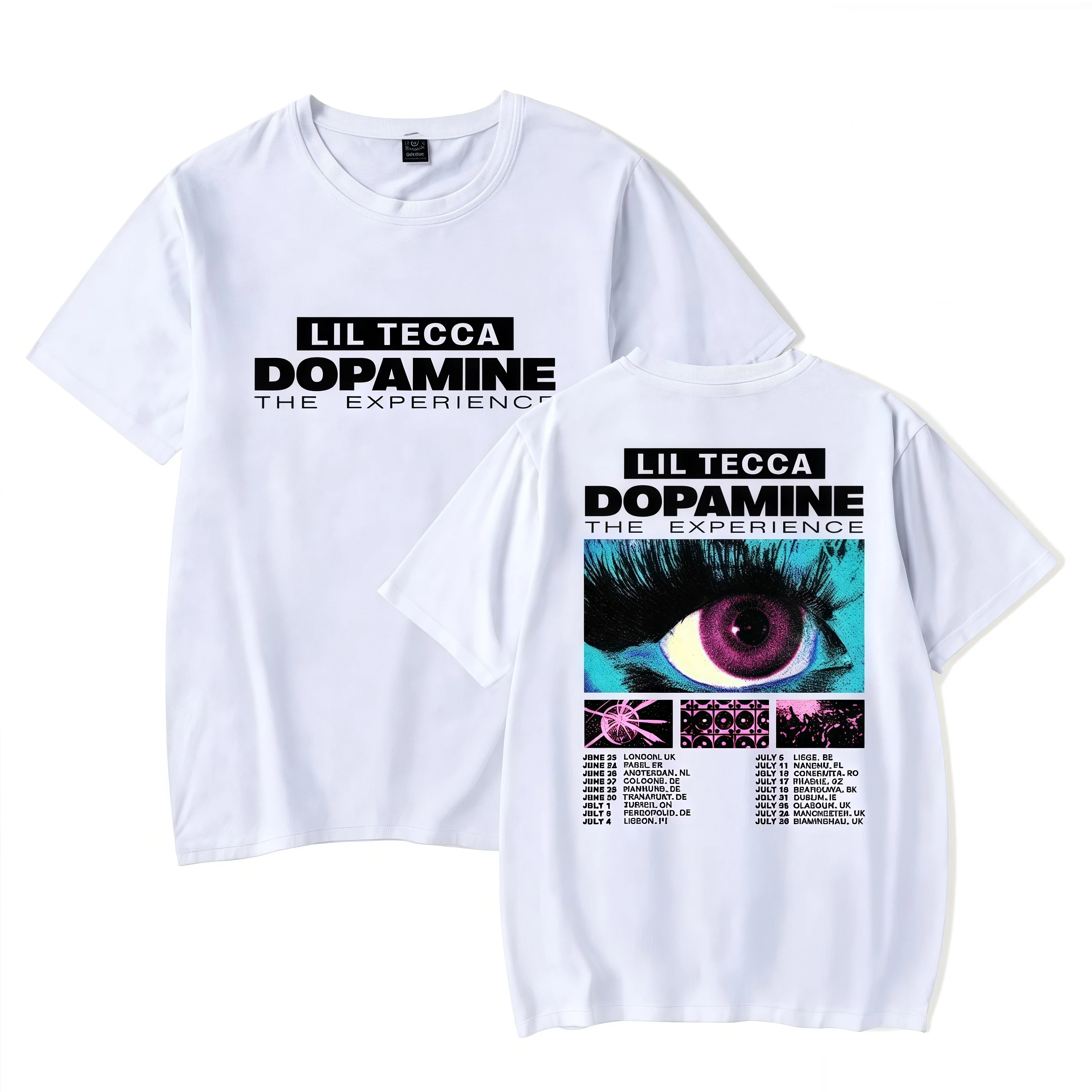 

2025 Lil Tecca Dopamine The Experience Tour T-shirt Women Men Crewneck Fashion Short Sleeve Tee