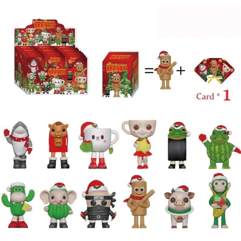 2026 جديد عيد الميلاد طبعة Tangtungsahur الشكل مضحك دمية سطح المكتب الديكور Tralalero Tralala نموذج لجسم الهدايا صندوق أعمى لعبة