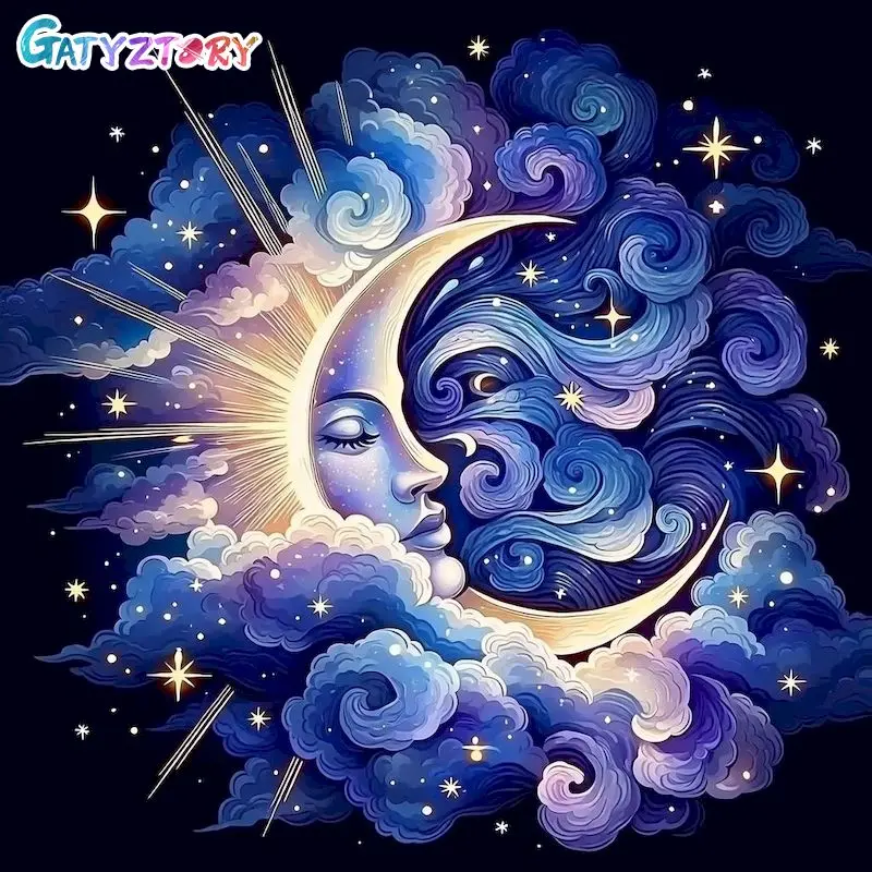 

GATYZTORY Diamond Painting Handmade Artwork Abstract Full Round/Square Paint With Diamonds Painting Decor Rhinestone Of Picture