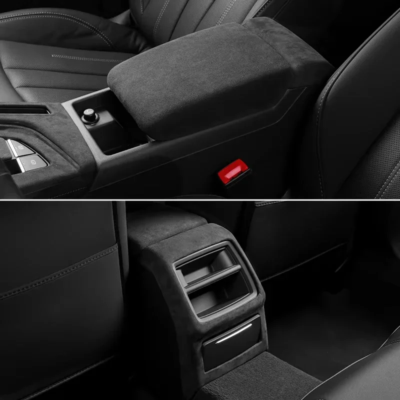 Interni auto in pelle scamosciata Modanature sovrapposte Pannelli Console Cruscotto Bracciolo Coperchio Borsette Leva del cambio Copertura per Audi A4L A4 B9 A5 S4 S5