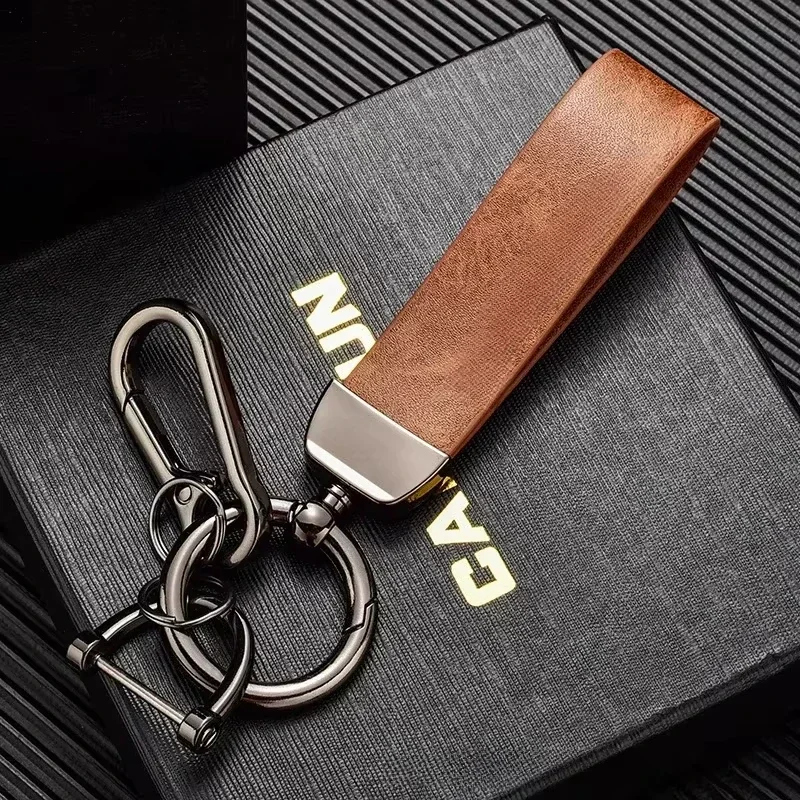 Laser Engrave Discolored Leather Car Keyring Vintage Customized LOGO Keychain Ring for Men Women Personalize Key Chains Gift