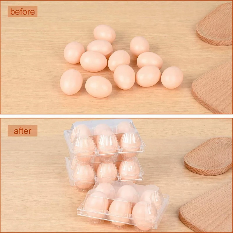 108Pcs Egg Cartons Clear Plastic Egg Holder Storage Container Egg Tray For Family Pasture,Refrigerator Storage,6 Grids